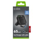 SBS Caricatore Auto USB-C 65W Power Delivery con Cavo Retrattile Integrato