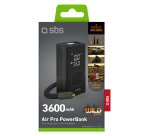 SBS Mini Compressore Portatile 3600 mAh con Power Bank e Torcia LED