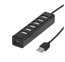 En_sbs hub usb-a 7 porte con alimentatore nero