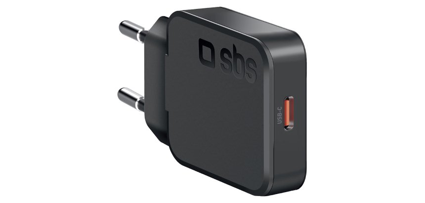 SBS Caricatore da Parete USB-C GaN 45W Slim, Nero