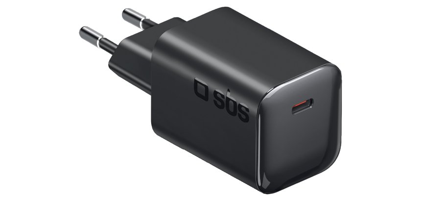 SBS Caricatore da Parete USB-C GaN 45W Mini, Nero