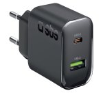 SBS Caricatore da Parete 65W USB-C Power Delivery + USB-A, Nero
