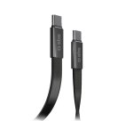 SBS Cavo USB-C a USB-C Piatto 60W con Connettori Slim, Nero
