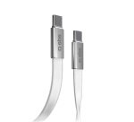 SBS Cavo USB-C a USB-C Piatto 60W con Connettori Slim, Bianco