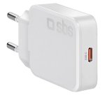 SBS Caricatore da Parete USB-C GaN 30W Slim, Bianco