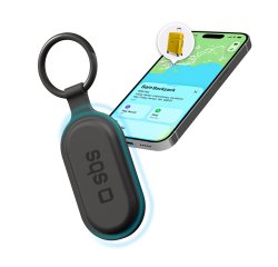 SBS Localizzatore per Valigia Track My Taggy, Apple Find My e Google Find Hub, Nero