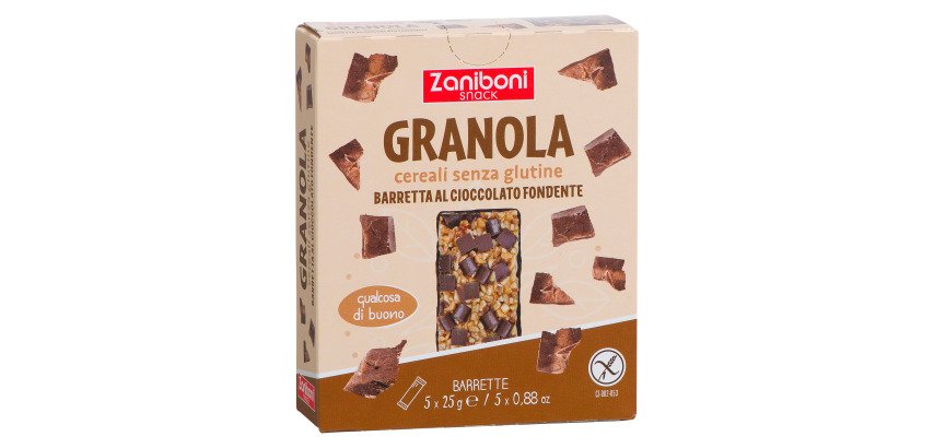 Barre Granola céréales chocolat noir Zaniboni - 25 g