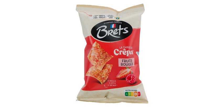 Chips van rode vruchtencrêpes Brets - Zakje 50 g