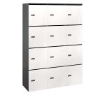 Casier Flexycaz 3 colonnes x 4 cases - L 120 x P 42 x H 173.5 cm - 12 portes individuelles