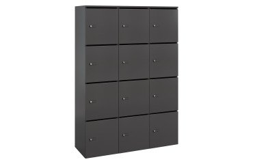 Casillero Flexycaz carbón 3 columnas x 4 compartimentos - An 120 x Fon 42 x Alt 173,5 cm - 12 puertas individuales