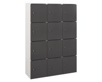 Casillero Flexycaz blanco 3 columnas x 4 compartimentos - An 120 x Fon 42 x Alt 173,5 cm - 12 puertas individuales