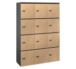 Casier Flexycaz 3 colonnes x 4 cases - L 120 x P 42 x H 173.5 cm - 12 portes individuelles