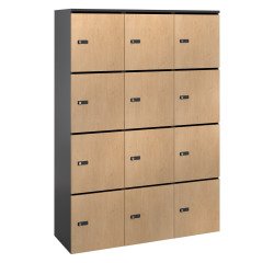 Casier Flexycaz 3 colonnes x 4 cases - L 120 x P 42 x H 173.5 cm - 12 portes individuelles