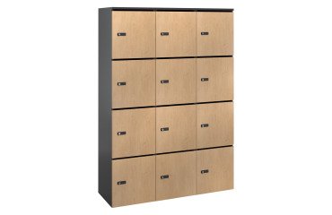 Casier Flexycaz 3 colonnes x 4 cases - L 120 x P 42 x H 173.5 cm - 12 portes individuelles