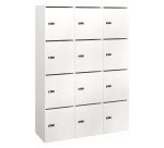 Casier Flexycaz 3 colonnes x 4 cases - L 120 x P 42 x H 173.5 cm - 12 portes individuelles
