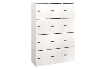 Casillero Flexycaz blanco 3 columnas x 4 compartimentos - An 120 x Fon 42 x Alt 173,5 cm - 12 puertas individuales