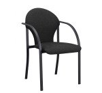 Fauteuil Vizio - revêtement en tissu et pieds métal noir