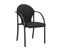 Fauteuil Vizio - revêtement en tissu et pieds métal noir