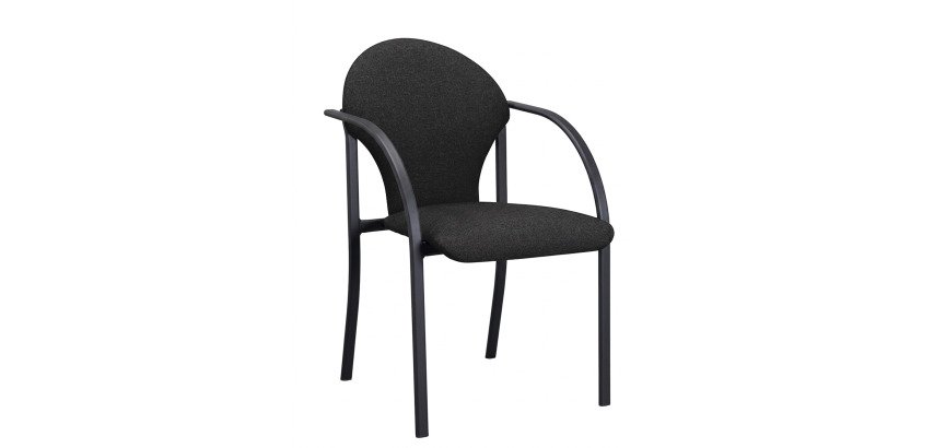 Fauteuil Vizio - revêtement en tissu et pieds métal noir