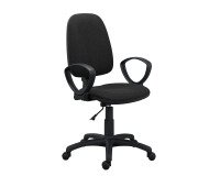 Chaise de bureau Twisty tissu non feu - avec accoudoirs - soutien lombaire - mécanisme contact permanent - pieds noir