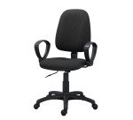 Chaise de bureau Twisty tissu non feu - avec accoudoirs - soutien lombaire - mécanisme contact permanent - pieds noir