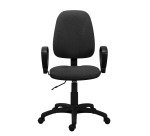 Chaise de bureau Twisty tissu non feu - avec accoudoirs - soutien lombaire - mécanisme contact permanent - pieds noir