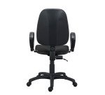 Chaise de bureau Twisty tissu non feu - avec accoudoirs - soutien lombaire - mécanisme contact permanent - pieds noir