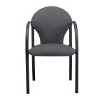 Fauteuil Vizio - revêtement en tissu et pieds métal noir