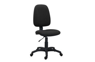 Chaise de bureau Twisty tissu non feu - sans accoudoirs - soutien lombaire - mécanisme contact permanent - pieds noir