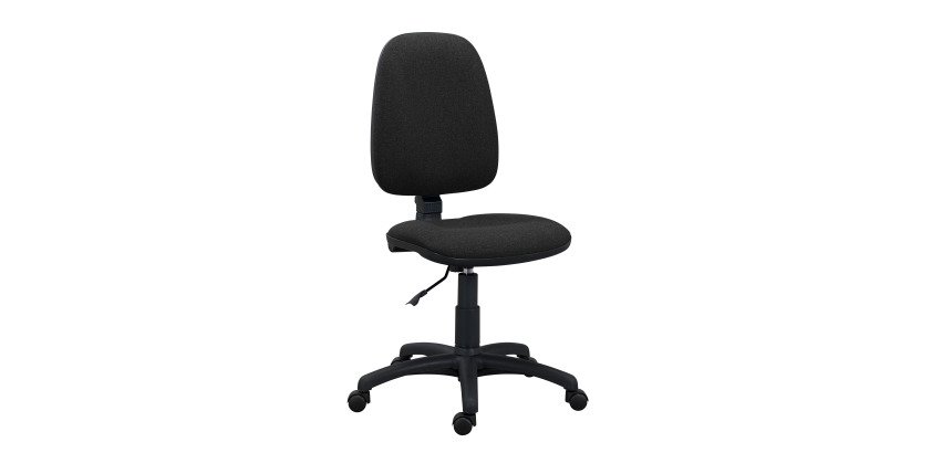 Chaise de bureau Twisty tissu non feu - sans accoudoirs - soutien lombaire - mécanisme contact permanent - pieds noir