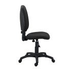 Chaise de bureau Twisty tissu non feu - sans accoudoirs - soutien lombaire - mécanisme contact permanent - pieds noir