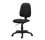 Chaise de bureau Twisty tissu non feu - sans accoudoirs - soutien lombaire - mécanisme contact permanent - pieds noir