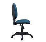 Chaise de bureau Twisty tissu non feu - sans accoudoirs - soutien lombaire - mécanisme contact permanent - pieds noir