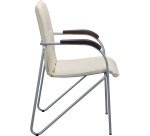 Fauteuil ELEGANS avec accoudoirs - simili cuir - pieds métal