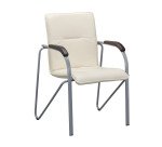 Fauteuil ELEGANS avec accoudoirs - simili cuir - pieds métal