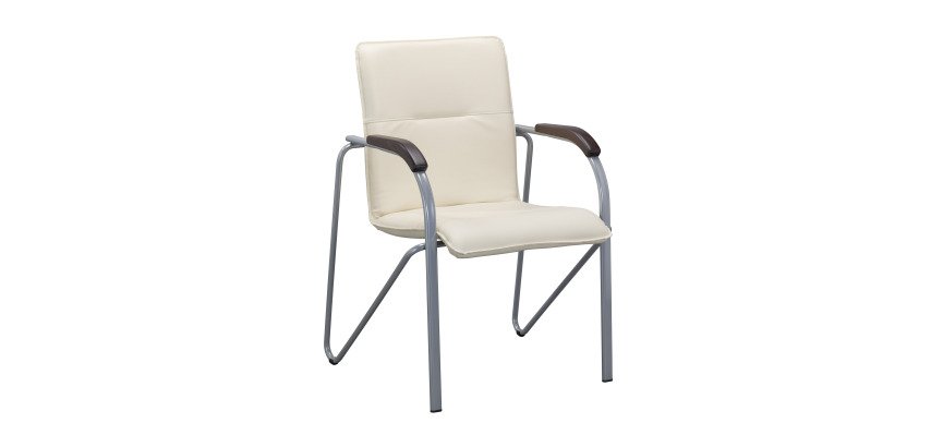 ELEGANS armchair with armrests - faux leather - metal legs