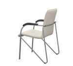 Fauteuil ELEGANS avec accoudoirs - simili cuir - pieds métal