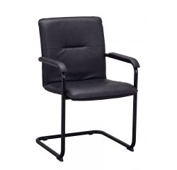 Fauteuil BRIO - simili cuir - piétement métal noir