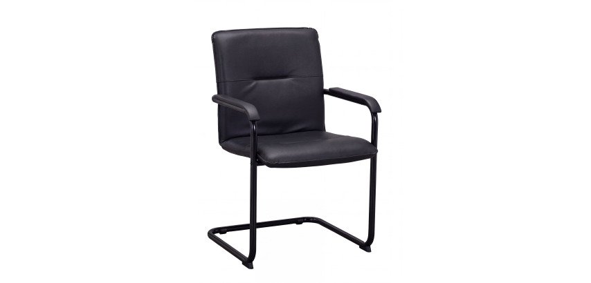 Fauteuil BRIO - simili cuir - piétement métal noir