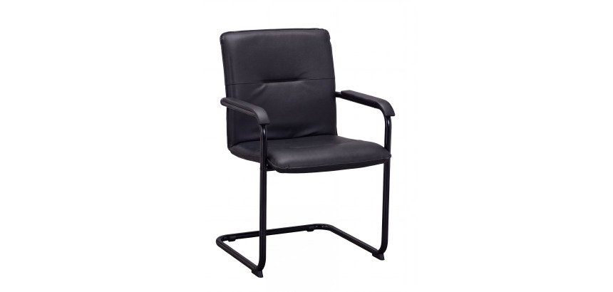 BRIO Armchair - faux leather - black metal legs