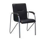 Fauteuil ELEGANS avec accoudoirs - simili cuir - pieds métal