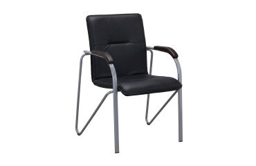 Fauteuil ELEGANS avec accoudoirs - simili cuir - pieds métal