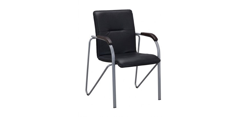 Fauteuil ELEGANS avec accoudoirs - simili cuir - pieds métal