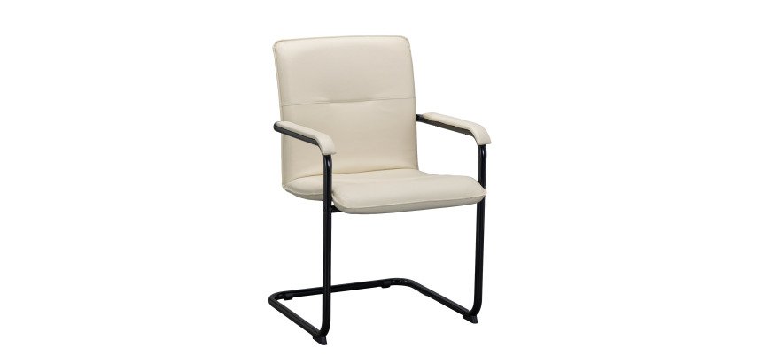 Fauteuil BRIO - simili cuir - piétement métal noir