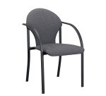 Fauteuil Vizio - revêtement en tissu et pieds métal noir