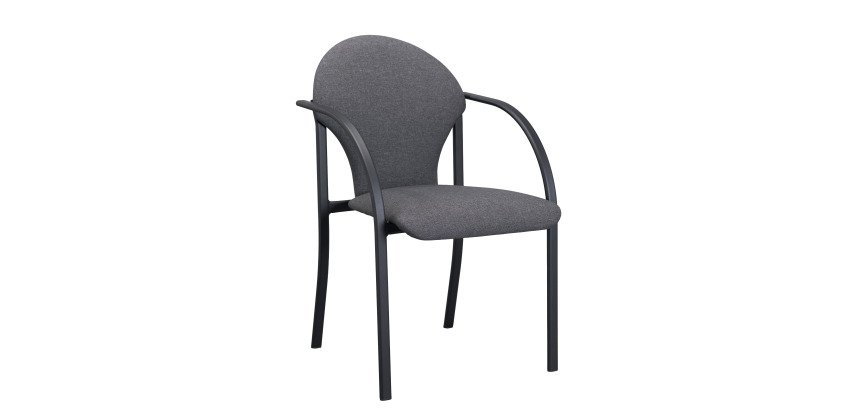 Fauteuil Vizio - revêtement en tissu et pieds métal noir
