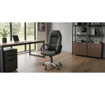 Fauteuil Argamasón en simil cuir noir