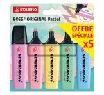 Stabilo Boss markeerstiften pastel gemengde kleuren - Etui van 5