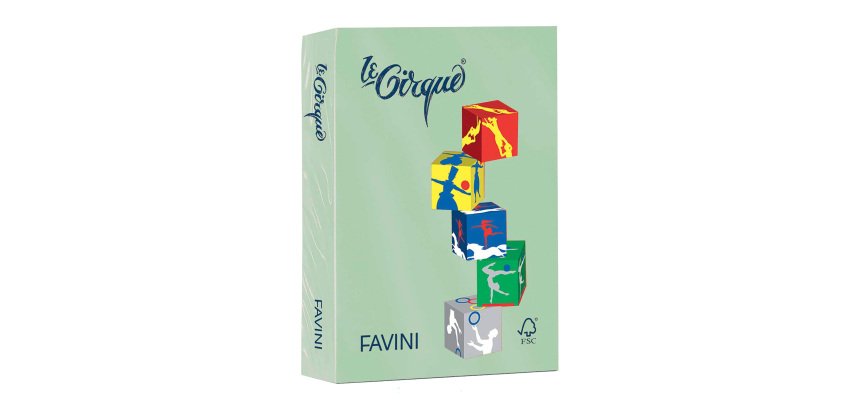 Carta colorata Favini Le Cirque A4 80 g verde pastello 107 - confezione 500 fogli