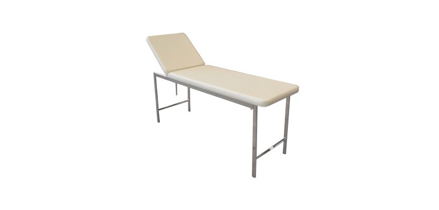 Lettino visita medica tradizionale cromato beige